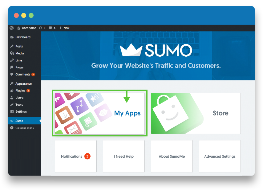 Sumo email capture tool